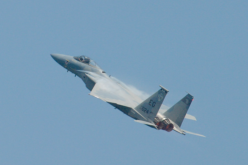 An F-15 pulling up.